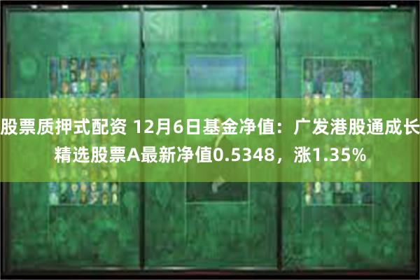 股票质押式配资 12月6日基金净值：广发港股通成长精选股票A最新净值0.5348，涨1.35%